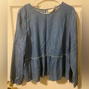 Universal Thread Blue Peplum Blouse
